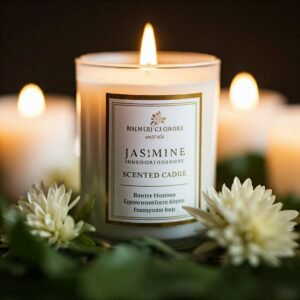 Jasmine floral beeswax scented candle