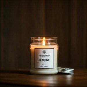 Jasmine floral beeswax scented candle