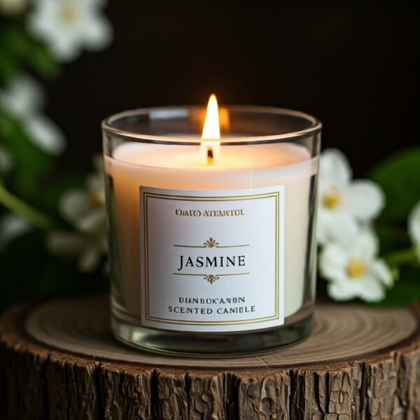 Jasmine floral beeswax scented candle