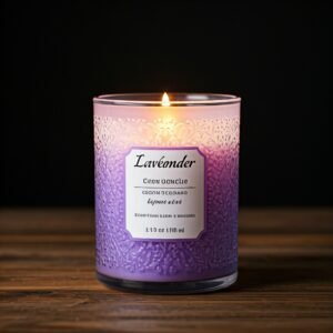 Lavender floral scented candle