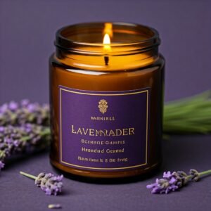 Lavender floral scented candle