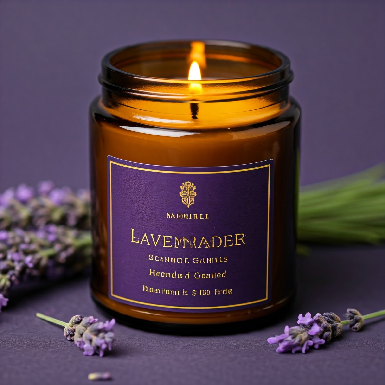 Lavender floral scented candle