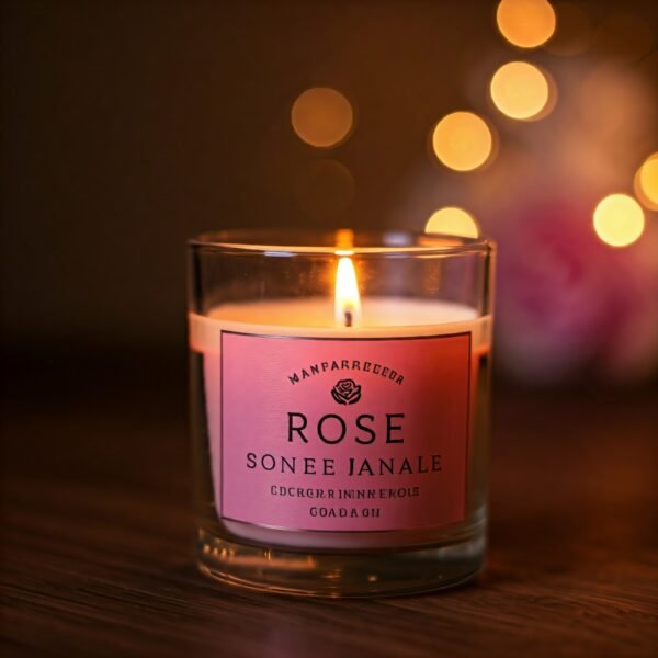 Rose floral fragrance candle