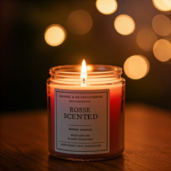 Rose floral fragrance candle