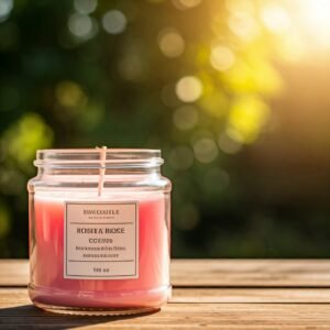 Rose floral fragrance candle