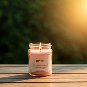 Rose floral fragrance candle