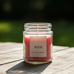 Rose floral fragrance candle