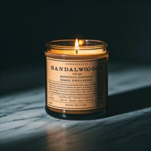 Sandalwood wood scent candle