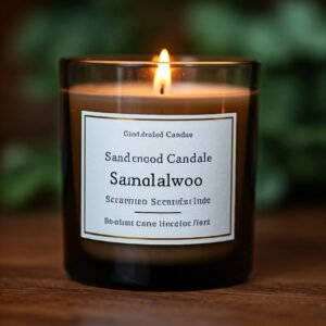 Sandalwood wood scent candle