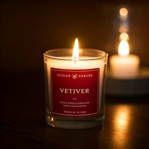 Vetiver wood scent candles